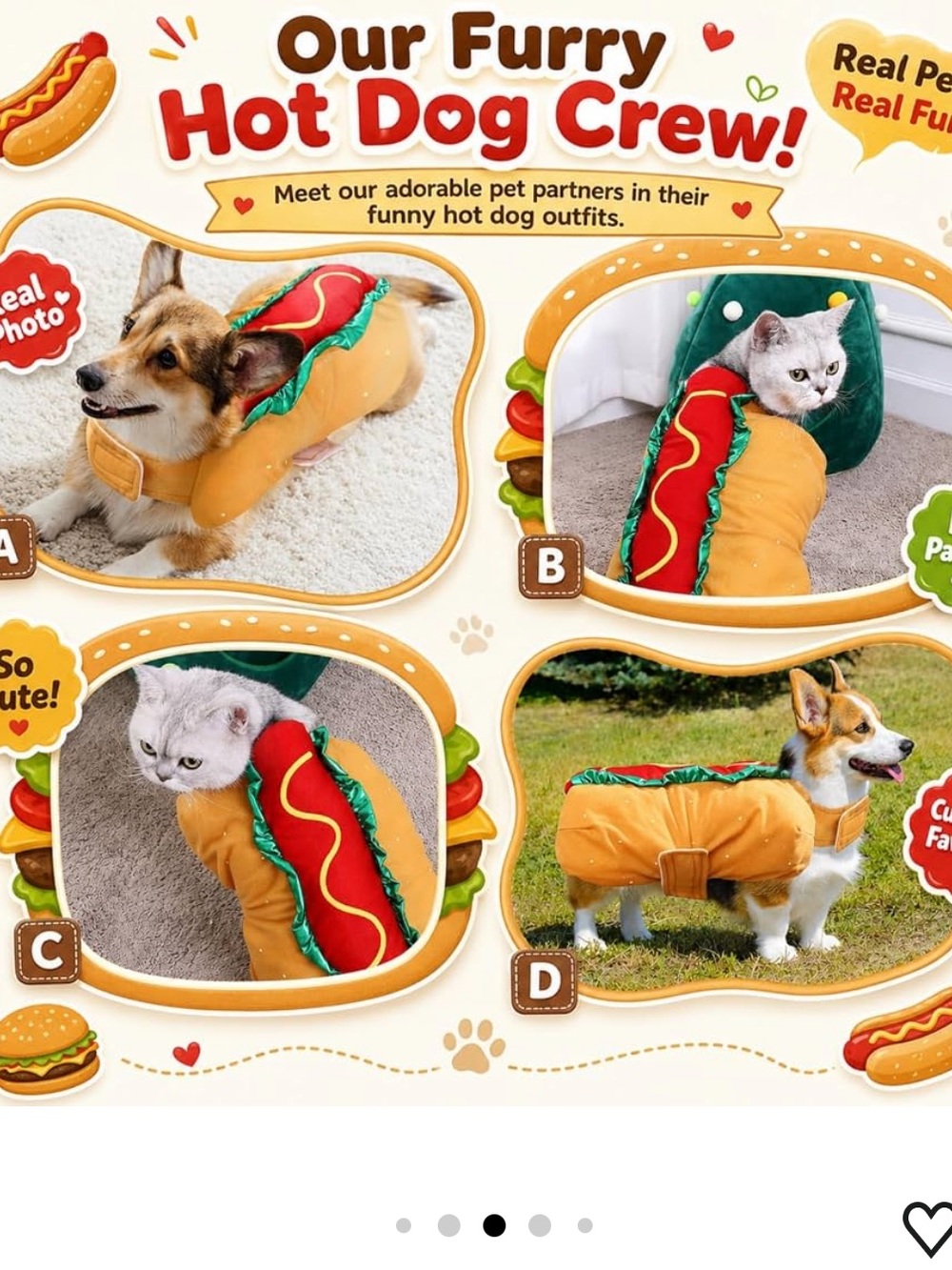 iplusmile Dog Halloween Costumes Hot Dog Pet
Costume, size M/L new